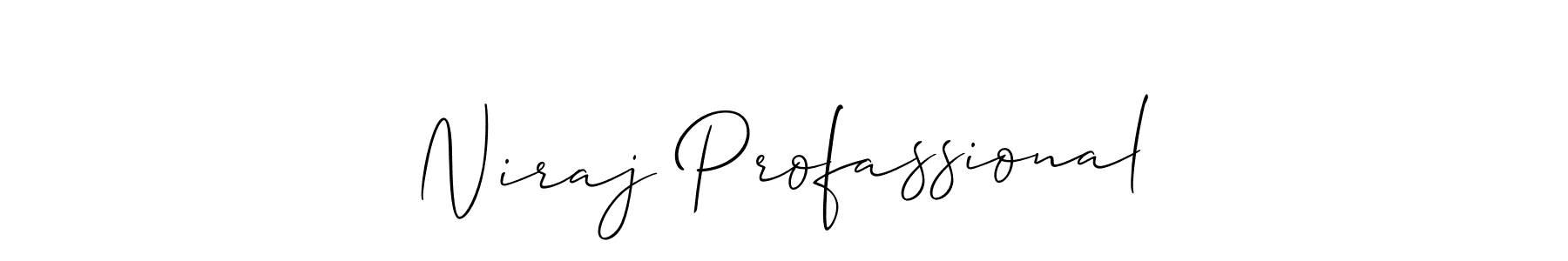 Use a signature maker to create a handwritten signature online. With this signature software, you can design (Allison_Script) your own signature for name Niraj Profassional. Niraj Profassional signature style 2 images and pictures png