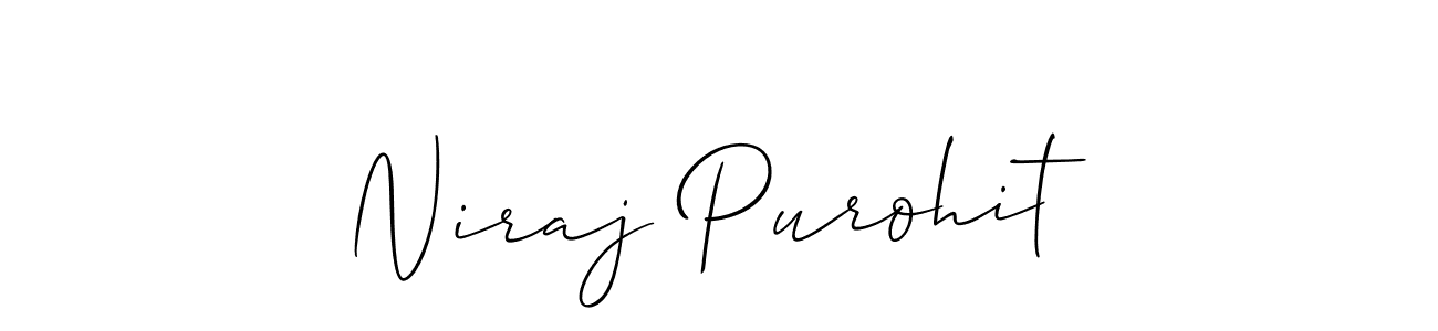 How to make Niraj Purohit name signature. Use Allison_Script style for creating short signs online. This is the latest handwritten sign. Niraj Purohit signature style 2 images and pictures png