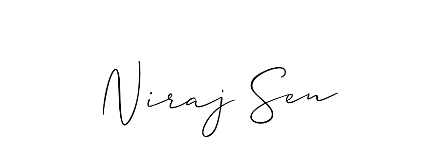How to make Niraj Sen name signature. Use Allison_Script style for creating short signs online. This is the latest handwritten sign. Niraj Sen signature style 2 images and pictures png