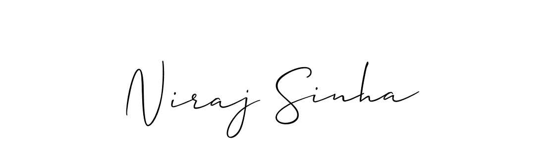How to make Niraj Sinha name signature. Use Allison_Script style for creating short signs online. This is the latest handwritten sign. Niraj Sinha signature style 2 images and pictures png