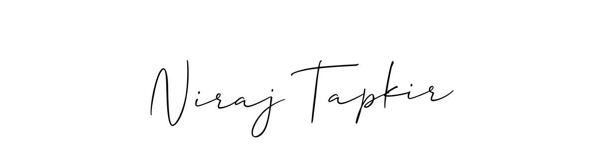 How to Draw Niraj Tapkir signature style? Allison_Script is a latest design signature styles for name Niraj Tapkir. Niraj Tapkir signature style 2 images and pictures png
