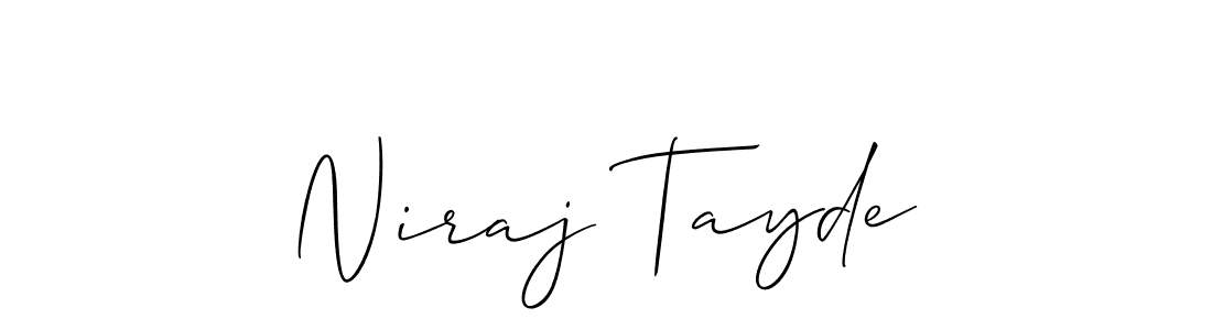Make a beautiful signature design for name Niraj Tayde. With this signature (Allison_Script) style, you can create a handwritten signature for free. Niraj Tayde signature style 2 images and pictures png