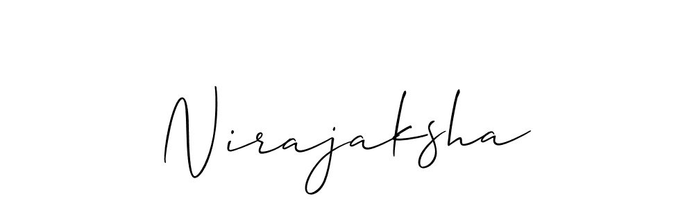 Design your own signature with our free online signature maker. With this signature software, you can create a handwritten (Allison_Script) signature for name Nirajaksha. Nirajaksha signature style 2 images and pictures png