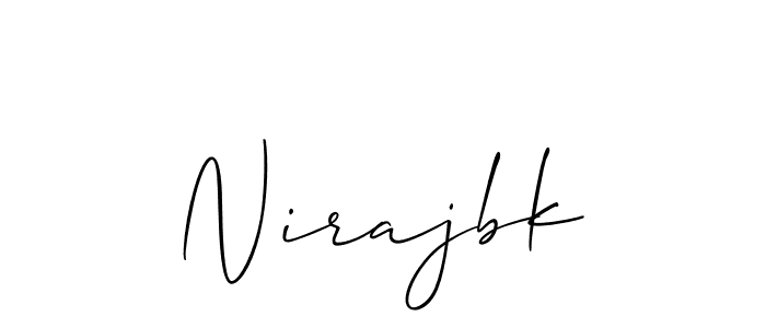 Create a beautiful signature design for name Nirajbk. With this signature (Allison_Script) fonts, you can make a handwritten signature for free. Nirajbk signature style 2 images and pictures png