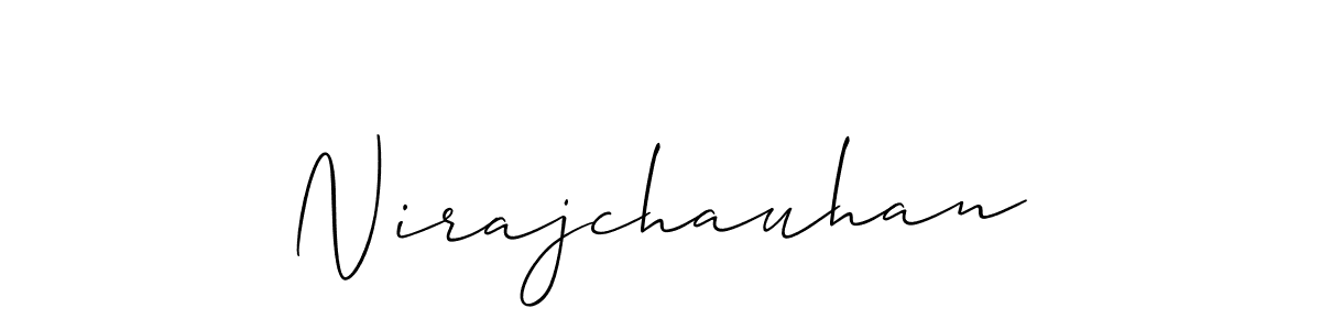 How to make Nirajchauhan name signature. Use Allison_Script style for creating short signs online. This is the latest handwritten sign. Nirajchauhan signature style 2 images and pictures png