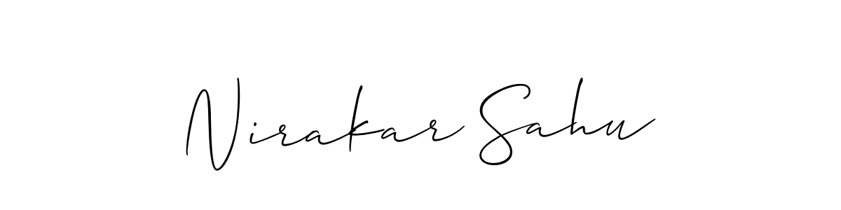 Use a signature maker to create a handwritten signature online. With this signature software, you can design (Allison_Script) your own signature for name Nirakar Sahu. Nirakar Sahu signature style 2 images and pictures png