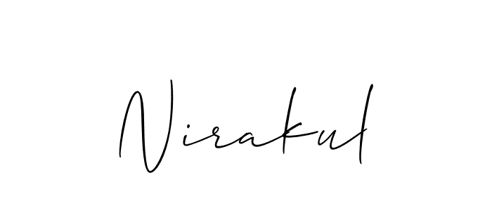 Design your own signature with our free online signature maker. With this signature software, you can create a handwritten (Allison_Script) signature for name Nirakul. Nirakul signature style 2 images and pictures png