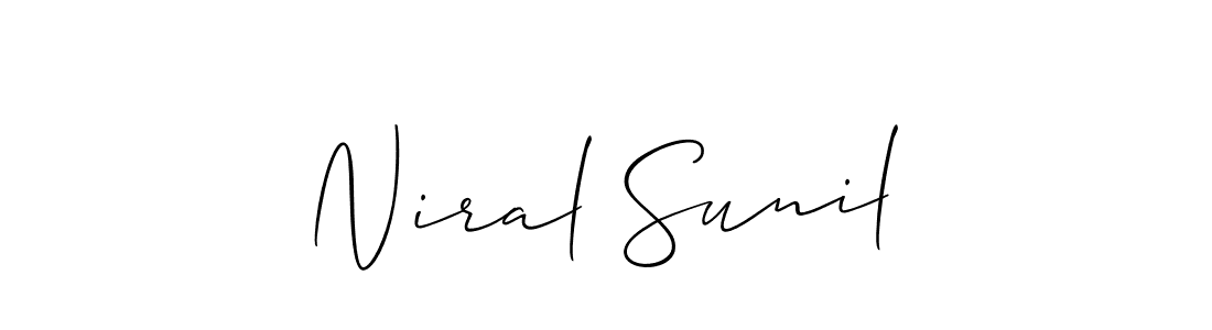 How to Draw Niral Sunil signature style? Allison_Script is a latest design signature styles for name Niral Sunil. Niral Sunil signature style 2 images and pictures png