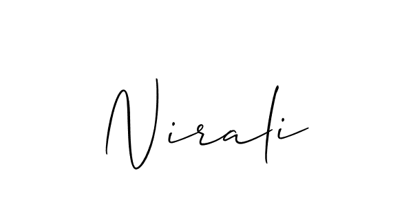 Allison_Script is a professional signature style that is perfect for those who want to add a touch of class to their signature. It is also a great choice for those who want to make their signature more unique. Get Nirali name to fancy signature for free. Nirali signature style 2 images and pictures png