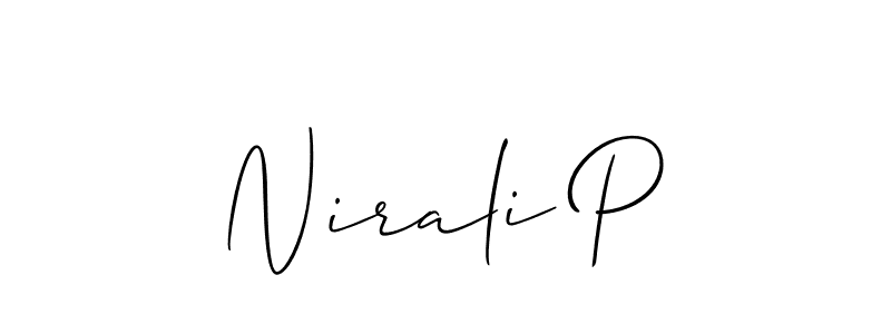 Also we have Nirali P name is the best signature style. Create professional handwritten signature collection using Allison_Script autograph style. Nirali P signature style 2 images and pictures png