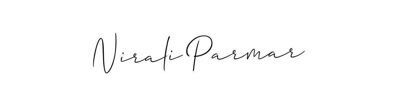 Also You can easily find your signature by using the search form. We will create Nirali Parmar name handwritten signature images for you free of cost using Allison_Script sign style. Nirali Parmar signature style 2 images and pictures png