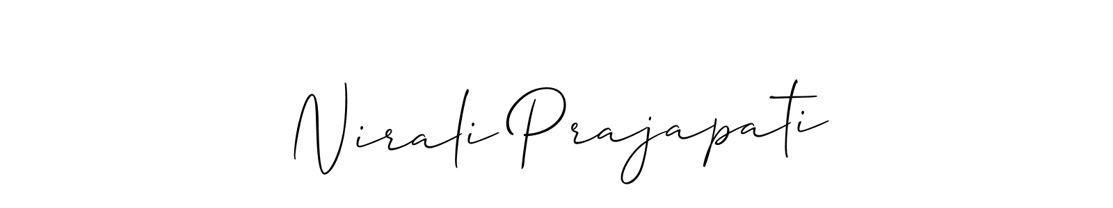 Make a beautiful signature design for name Nirali Prajapati. With this signature (Allison_Script) style, you can create a handwritten signature for free. Nirali Prajapati signature style 2 images and pictures png