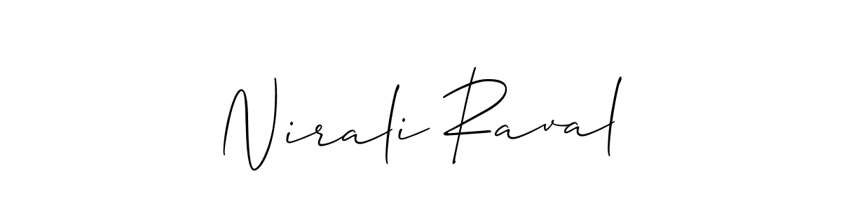 How to make Nirali Raval signature? Allison_Script is a professional autograph style. Create handwritten signature for Nirali Raval name. Nirali Raval signature style 2 images and pictures png