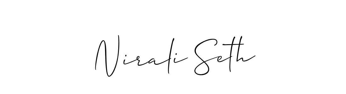 Create a beautiful signature design for name Nirali Seth. With this signature (Allison_Script) fonts, you can make a handwritten signature for free. Nirali Seth signature style 2 images and pictures png