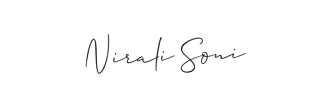 How to make Nirali Soni name signature. Use Allison_Script style for creating short signs online. This is the latest handwritten sign. Nirali Soni signature style 2 images and pictures png