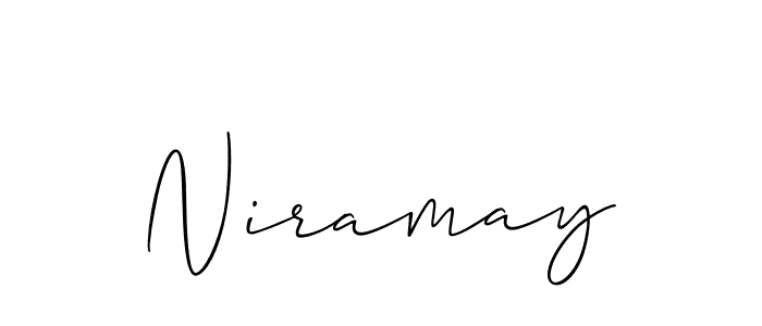 Use a signature maker to create a handwritten signature online. With this signature software, you can design (Allison_Script) your own signature for name Niramay. Niramay signature style 2 images and pictures png