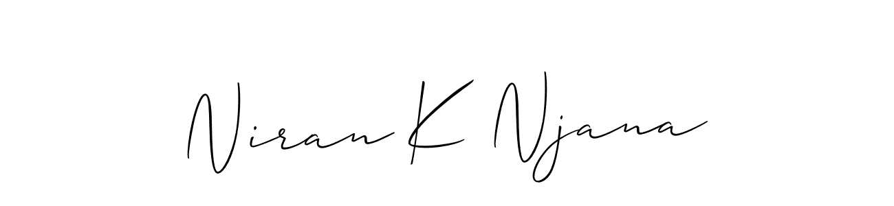 Make a short Niran K Njana signature style. Manage your documents anywhere anytime using Allison_Script. Create and add eSignatures, submit forms, share and send files easily. Niran K Njana signature style 2 images and pictures png