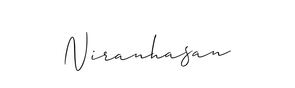 Make a beautiful signature design for name Niranhasan. With this signature (Allison_Script) style, you can create a handwritten signature for free. Niranhasan signature style 2 images and pictures png