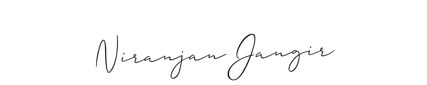 The best way (Allison_Script) to make a short signature is to pick only two or three words in your name. The name Niranjan Jangir include a total of six letters. For converting this name. Niranjan Jangir signature style 2 images and pictures png
