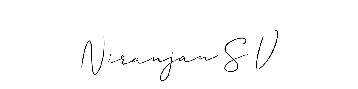 Allison_Script is a professional signature style that is perfect for those who want to add a touch of class to their signature. It is also a great choice for those who want to make their signature more unique. Get Niranjan S V name to fancy signature for free. Niranjan S V signature style 2 images and pictures png
