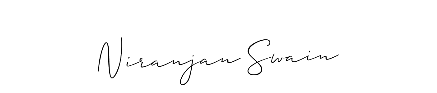 The best way (Allison_Script) to make a short signature is to pick only two or three words in your name. The name Niranjan Swain include a total of six letters. For converting this name. Niranjan Swain signature style 2 images and pictures png