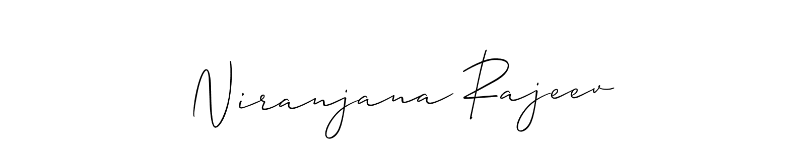 Make a beautiful signature design for name Niranjana Rajeev. With this signature (Allison_Script) style, you can create a handwritten signature for free. Niranjana Rajeev signature style 2 images and pictures png