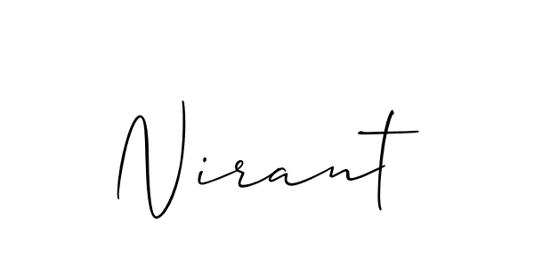 How to make Nirant signature? Allison_Script is a professional autograph style. Create handwritten signature for Nirant name. Nirant signature style 2 images and pictures png