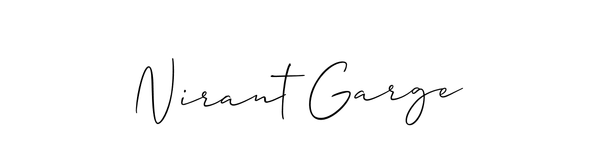 How to make Nirant Garge signature? Allison_Script is a professional autograph style. Create handwritten signature for Nirant Garge name. Nirant Garge signature style 2 images and pictures png