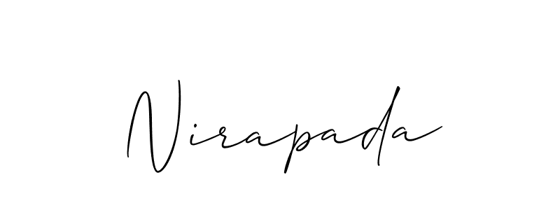 Allison_Script is a professional signature style that is perfect for those who want to add a touch of class to their signature. It is also a great choice for those who want to make their signature more unique. Get Nirapada name to fancy signature for free. Nirapada signature style 2 images and pictures png