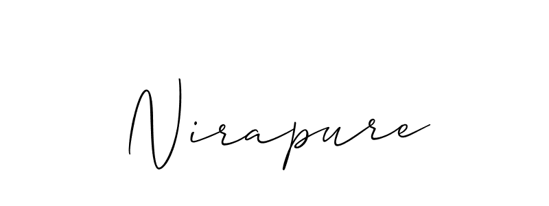 The best way (Allison_Script) to make a short signature is to pick only two or three words in your name. The name Nirapure include a total of six letters. For converting this name. Nirapure signature style 2 images and pictures png