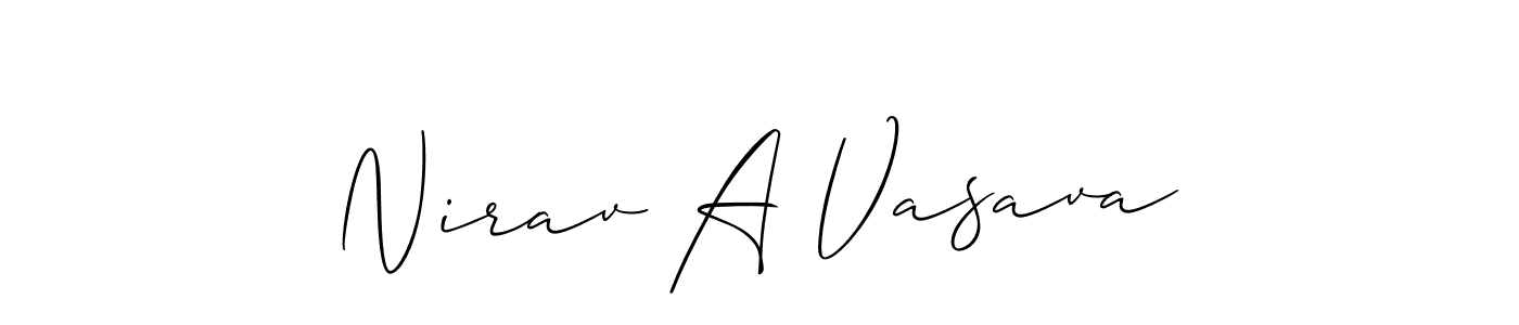 Also You can easily find your signature by using the search form. We will create Nirav A Vasava name handwritten signature images for you free of cost using Allison_Script sign style. Nirav A Vasava signature style 2 images and pictures png