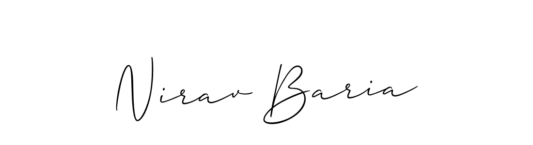 How to make Nirav Baria name signature. Use Allison_Script style for creating short signs online. This is the latest handwritten sign. Nirav Baria signature style 2 images and pictures png