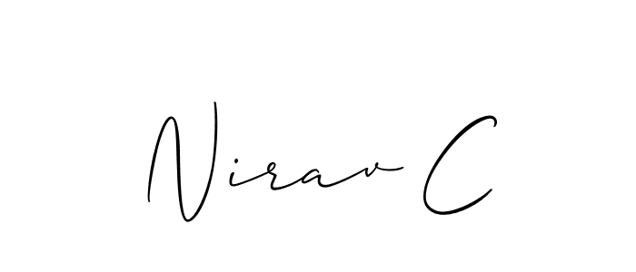 How to make Nirav C name signature. Use Allison_Script style for creating short signs online. This is the latest handwritten sign. Nirav C signature style 2 images and pictures png