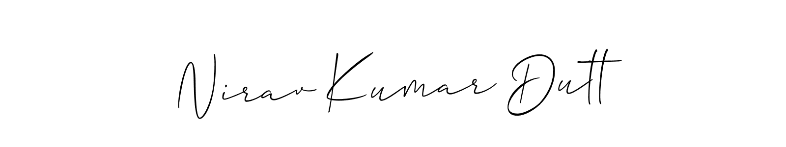 How to make Nirav Kumar Dutt signature? Allison_Script is a professional autograph style. Create handwritten signature for Nirav Kumar Dutt name. Nirav Kumar Dutt signature style 2 images and pictures png