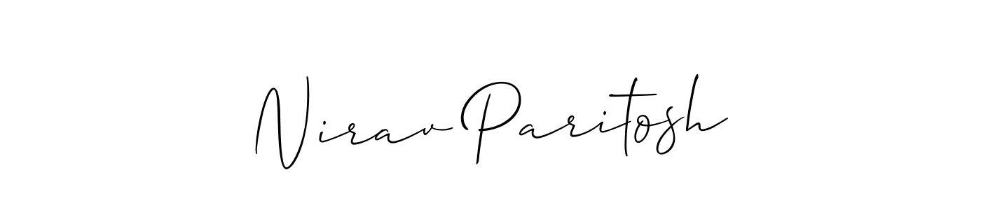 Also You can easily find your signature by using the search form. We will create Nirav Paritosh name handwritten signature images for you free of cost using Allison_Script sign style. Nirav Paritosh signature style 2 images and pictures png