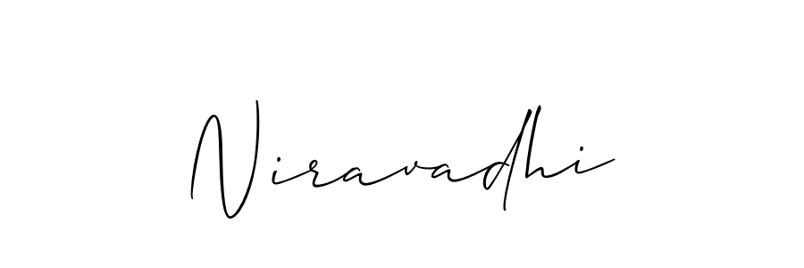 Use a signature maker to create a handwritten signature online. With this signature software, you can design (Allison_Script) your own signature for name Niravadhi. Niravadhi signature style 2 images and pictures png