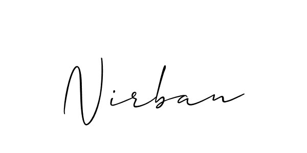 Create a beautiful signature design for name Nirban. With this signature (Allison_Script) fonts, you can make a handwritten signature for free. Nirban signature style 2 images and pictures png