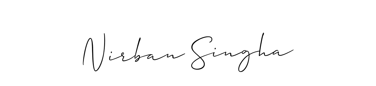 Create a beautiful signature design for name Nirban Singha. With this signature (Allison_Script) fonts, you can make a handwritten signature for free. Nirban Singha signature style 2 images and pictures png