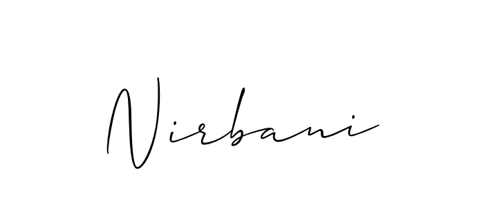 Create a beautiful signature design for name Nirbani. With this signature (Allison_Script) fonts, you can make a handwritten signature for free. Nirbani signature style 2 images and pictures png