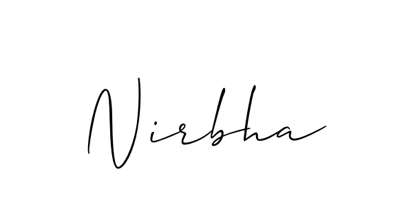 Use a signature maker to create a handwritten signature online. With this signature software, you can design (Allison_Script) your own signature for name Nirbha. Nirbha signature style 2 images and pictures png
