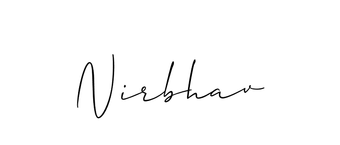 How to make Nirbhav signature? Allison_Script is a professional autograph style. Create handwritten signature for Nirbhav name. Nirbhav signature style 2 images and pictures png