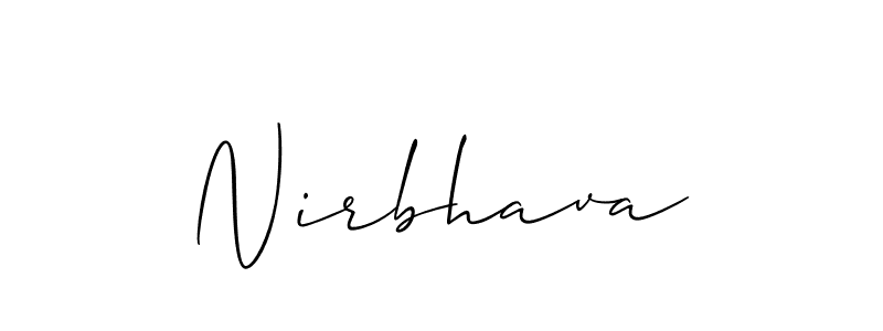 Also we have Nirbhava name is the best signature style. Create professional handwritten signature collection using Allison_Script autograph style. Nirbhava signature style 2 images and pictures png