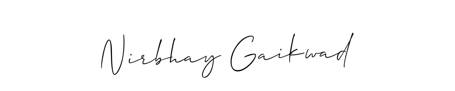 Create a beautiful signature design for name Nirbhay Gaikwad. With this signature (Allison_Script) fonts, you can make a handwritten signature for free. Nirbhay Gaikwad signature style 2 images and pictures png
