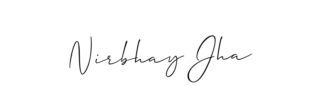 Create a beautiful signature design for name Nirbhay Jha. With this signature (Allison_Script) fonts, you can make a handwritten signature for free. Nirbhay Jha signature style 2 images and pictures png