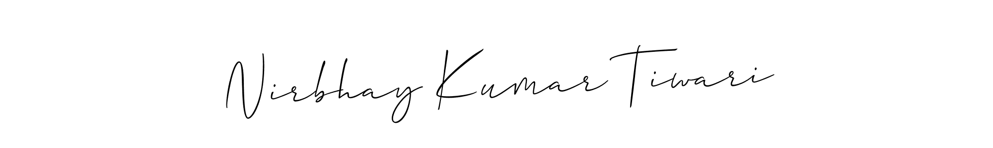 Use a signature maker to create a handwritten signature online. With this signature software, you can design (Allison_Script) your own signature for name Nirbhay Kumar Tiwari. Nirbhay Kumar Tiwari signature style 2 images and pictures png