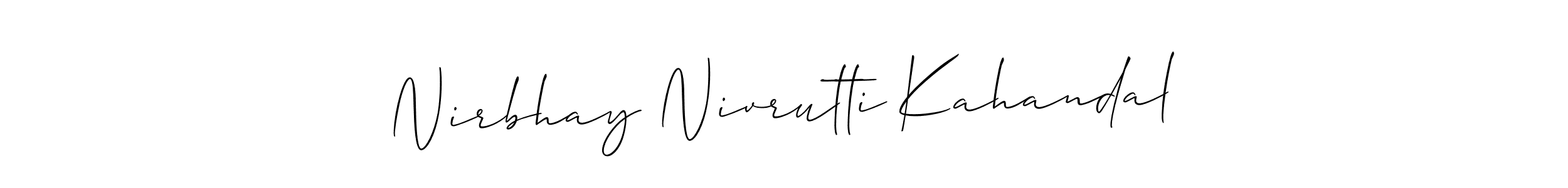 Create a beautiful signature design for name Nirbhay Nivrutti Kahandal. With this signature (Allison_Script) fonts, you can make a handwritten signature for free. Nirbhay Nivrutti Kahandal signature style 2 images and pictures png