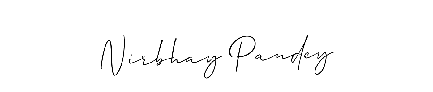 Also we have Nirbhay Pandey name is the best signature style. Create professional handwritten signature collection using Allison_Script autograph style. Nirbhay Pandey signature style 2 images and pictures png