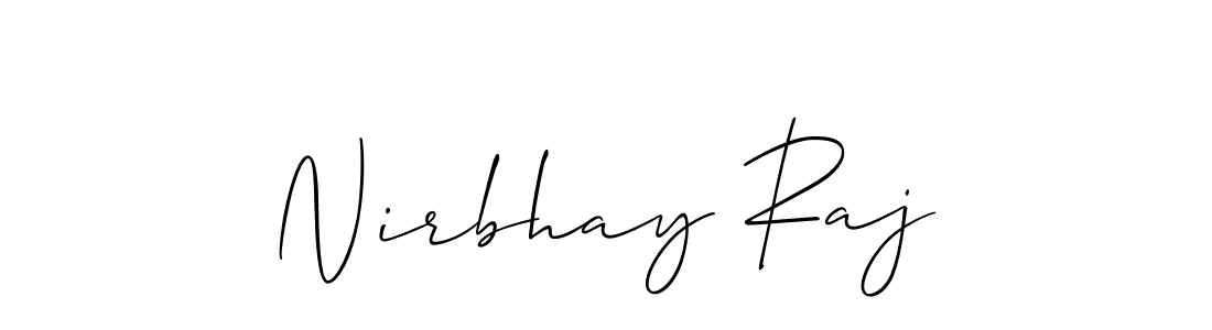 Nirbhay Raj stylish signature style. Best Handwritten Sign (Allison_Script) for my name. Handwritten Signature Collection Ideas for my name Nirbhay Raj. Nirbhay Raj signature style 2 images and pictures png