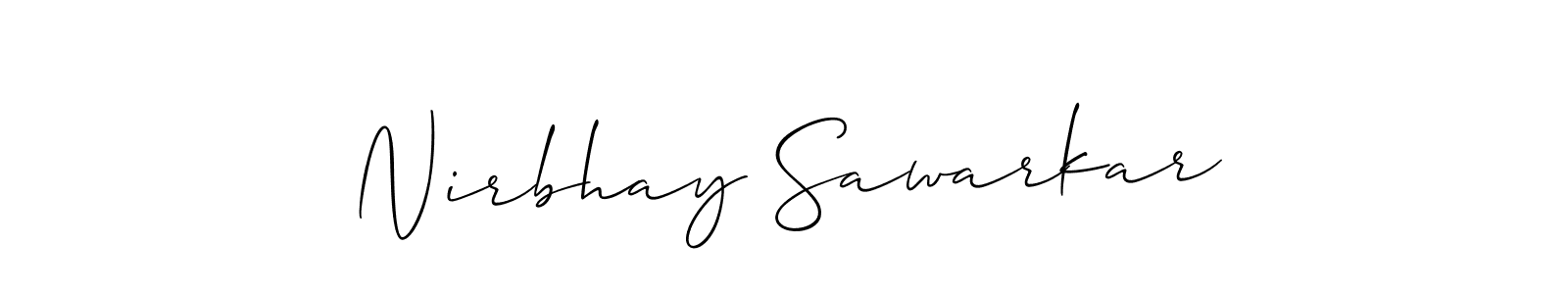 Make a beautiful signature design for name Nirbhay Sawarkar. With this signature (Allison_Script) style, you can create a handwritten signature for free. Nirbhay Sawarkar signature style 2 images and pictures png