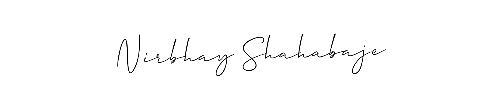 You can use this online signature creator to create a handwritten signature for the name Nirbhay Shahabaje. This is the best online autograph maker. Nirbhay Shahabaje signature style 2 images and pictures png